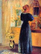 Anna Ancher Young Girl in front of Mirror oil painting reproduction